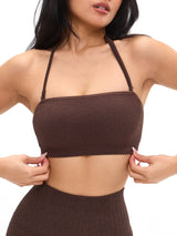 Thumbnail 1 of Seamless Ribbed Bandeau - Coffee, 1 of 5