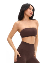 Thumbnail 5 of Seamless Ribbed Bandeau - Coffee, 5 of 5