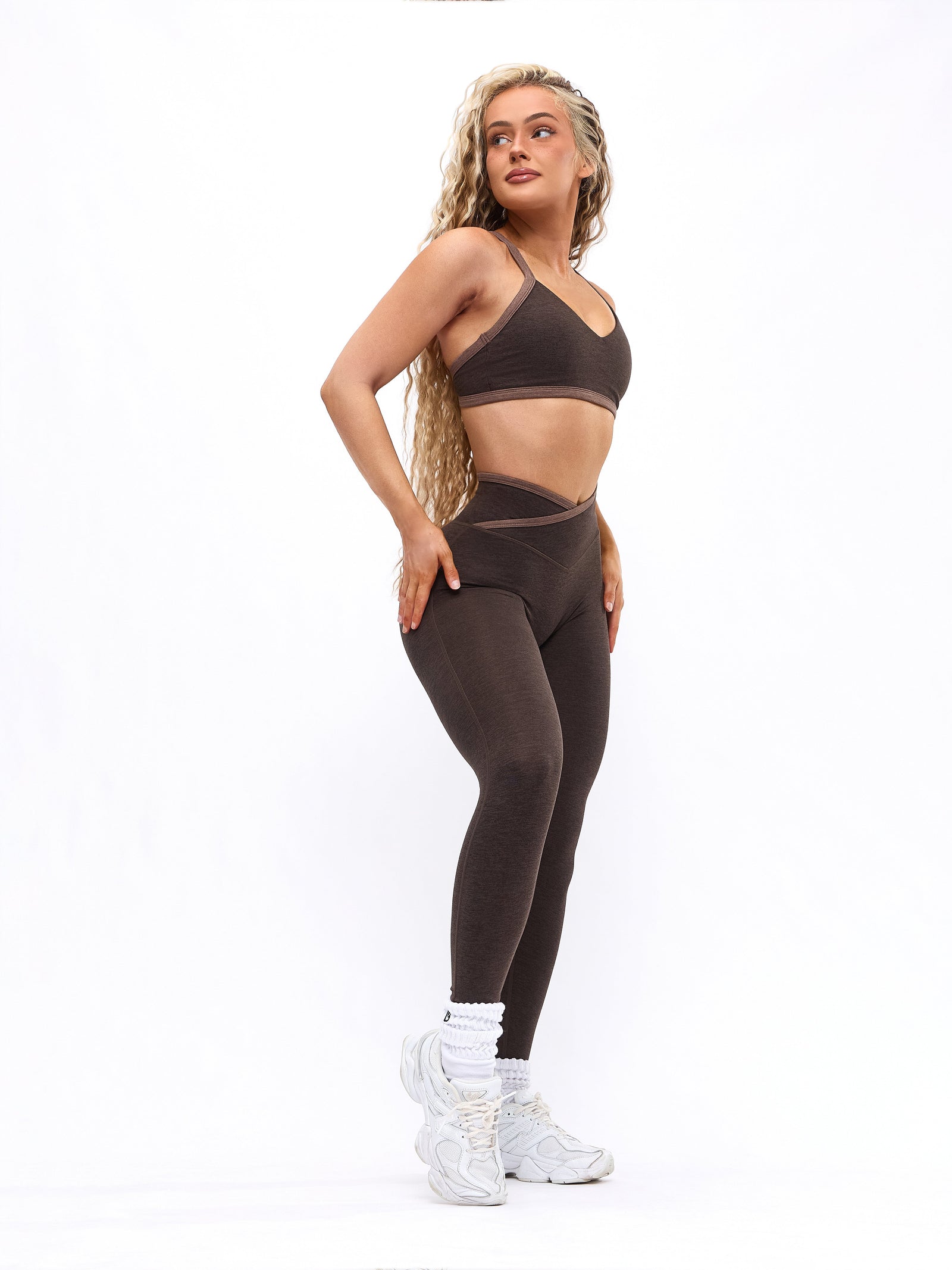 Dream Heather Contrast Legging - Cold Brew and Grounds