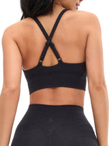 Thumbnail 2 of Dream Heather Square Neck Sports Bra - Onyx Black Heather, 2 of 5