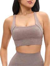 Thumbnail 1 of Dream Heather Square Neck Sports Bra - Grit, 1 of 6