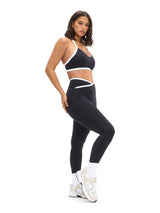 Thumbnail 4 of Dream Heather Contrast Sports Bra - Black and White, 4 of 5