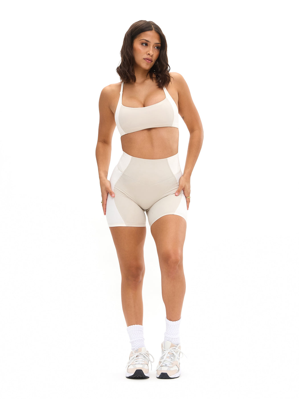 Aurora Sports Bra - Bone and Ivory
