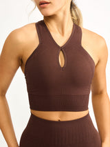 Thumbnail 1 of Sphynx Seamless Sports Bra - Truffle, 1 of 5