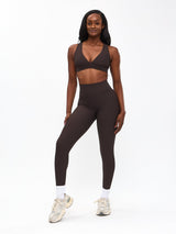 Thumbnail 3 of Ribbed Deep V Sports Bra - Cold Brew, 3 of 4