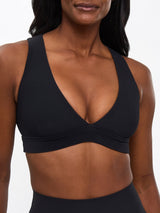 Thumbnail 3 of Ribbed Deep V Sports Bra - Onyx Black, 3 of 6