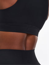 Thumbnail 5 of Ribbed Deep V Sports Bra - Onyx Black, 5 of 6