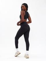 Thumbnail 2 of Ribbed Deep V Sports Bra - Onyx Black, 2 of 6