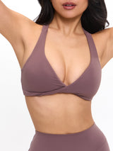 Thumbnail 1 of Double Twist Sports Bra - Mocha Berry, 1 of 5