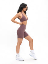 Thumbnail 2 of Double Twist Sports Bra - Mocha Berry, 2 of 5