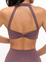 Thumbnail 3 of Double Twist Sports Bra - Mocha Berry, 3 of 5