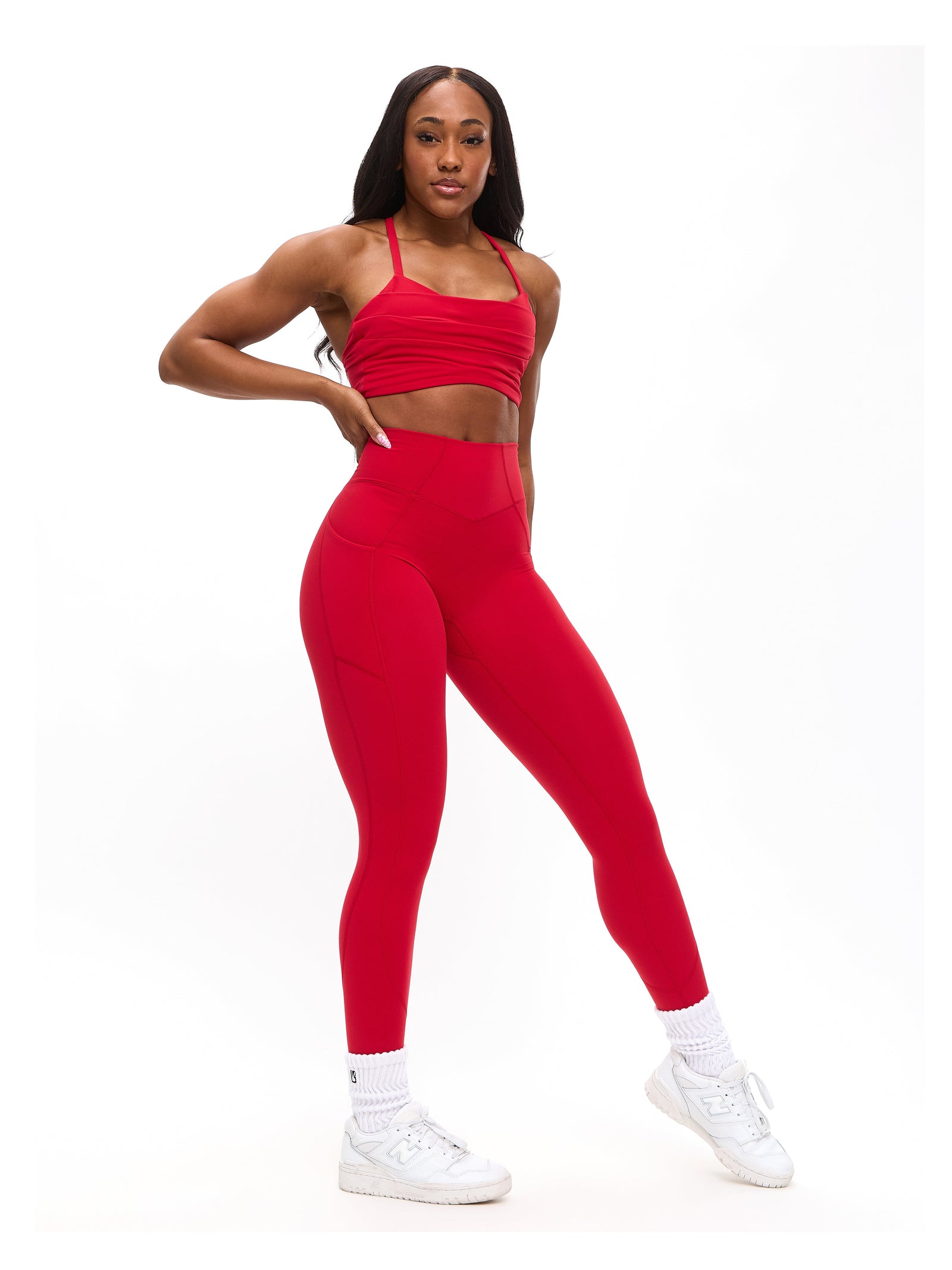 Contour Pocket Legging - Lipstick Red