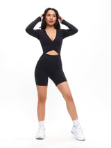 Thumbnail 2 of Poshknit Wrap Bodysuit - Onyx Black, 2 of 6