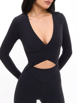 Thumbnail 3 of Poshknit Wrap Bodysuit - Onyx Black, 3 of 6