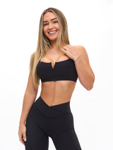 Thumbnail 1 of Ribbed Notch Sports Bra - Onyx Black, 1 of 4