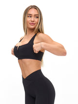 Thumbnail 4 of Ribbed Notch Sports Bra - Onyx Black, 4 of 4