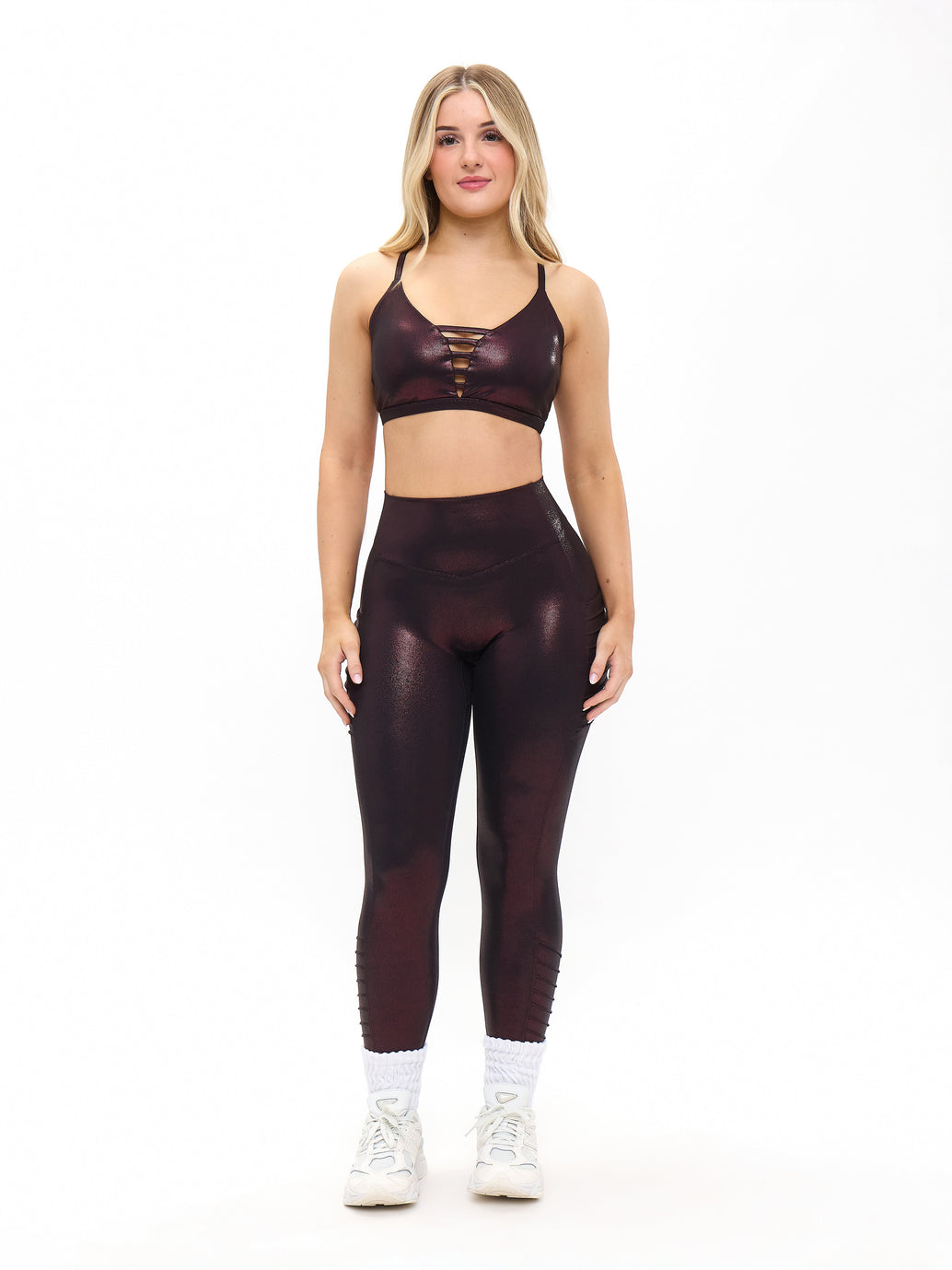 Spicy Sports Bra - Black Cherry Patent
