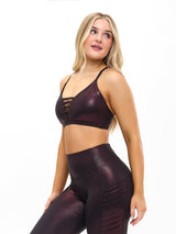 Thumbnail 3 of Spicy Sports Bra - Black Cherry Patent, 3 of 5