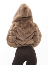 Thumbnail 4 of Cruellafree Faux Fur Coat - Fawn, 4 of 5