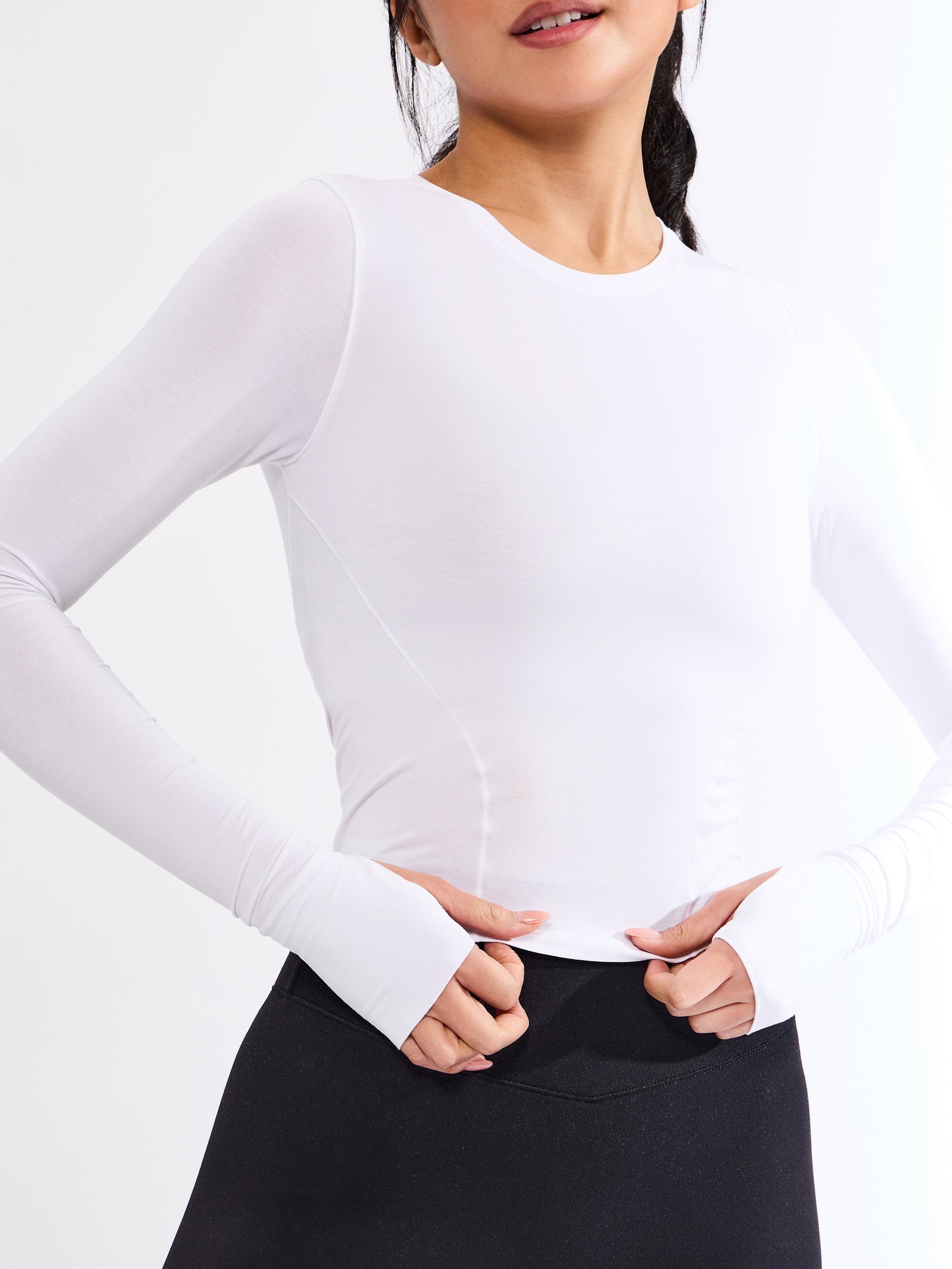 Halo Long Sleeve Baby Tee - White