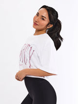 Thumbnail 2 of Throw Back Crop Tee - White, 2 of 6