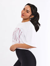 Thumbnail 2 of Throw Back Crop Tee - White, 2 of 6