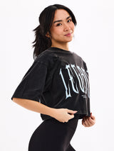 Thumbnail 1 of Throw Back Crop Tee - Vintage Black, 1 of 6