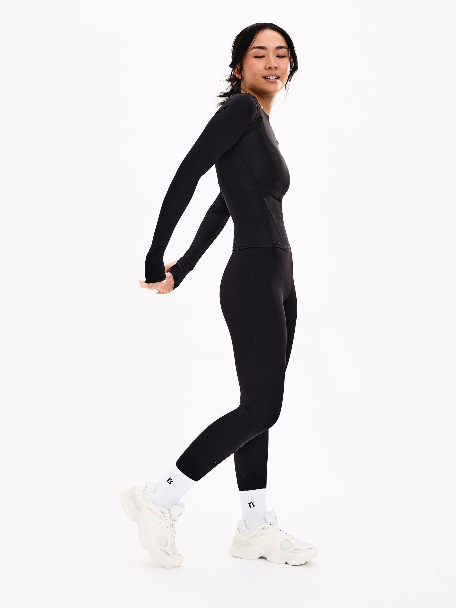 Halo Long Sleeve Hip Tee - Onyx Black