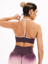 Thumbnail 2 of Halter Seamless Sports Bra - Court Ombre, 2 of 6