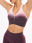 Halter Seamless Sports Bra - Court Ombre