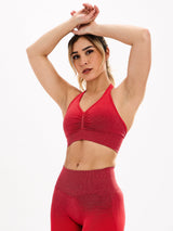 Thumbnail 4 of Halter Seamless Sports Bra - Red Ombre, 4 of 5
