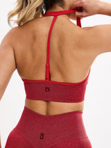 Thumbnail 2 of Halter Seamless Sports Bra - Red Ombre, 2 of 5
