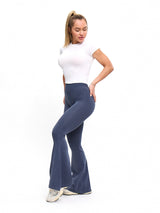Thumbnail 5 of Seamless Flare Legging - Barista Blue, 5 of 5