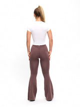 Thumbnail 2 of Seamless Flare Legging - Mocha Berry, 2 of 4