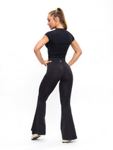 Thumbnail 4 of Seamless Flare Legging - Black, 4 of 5