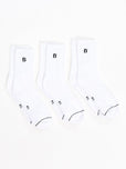 3 Pack Half Crew Socks - White