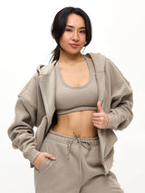 Thumbnail 1 of Plush Fleece Zip Hoodie - Neutral, 1 of 5