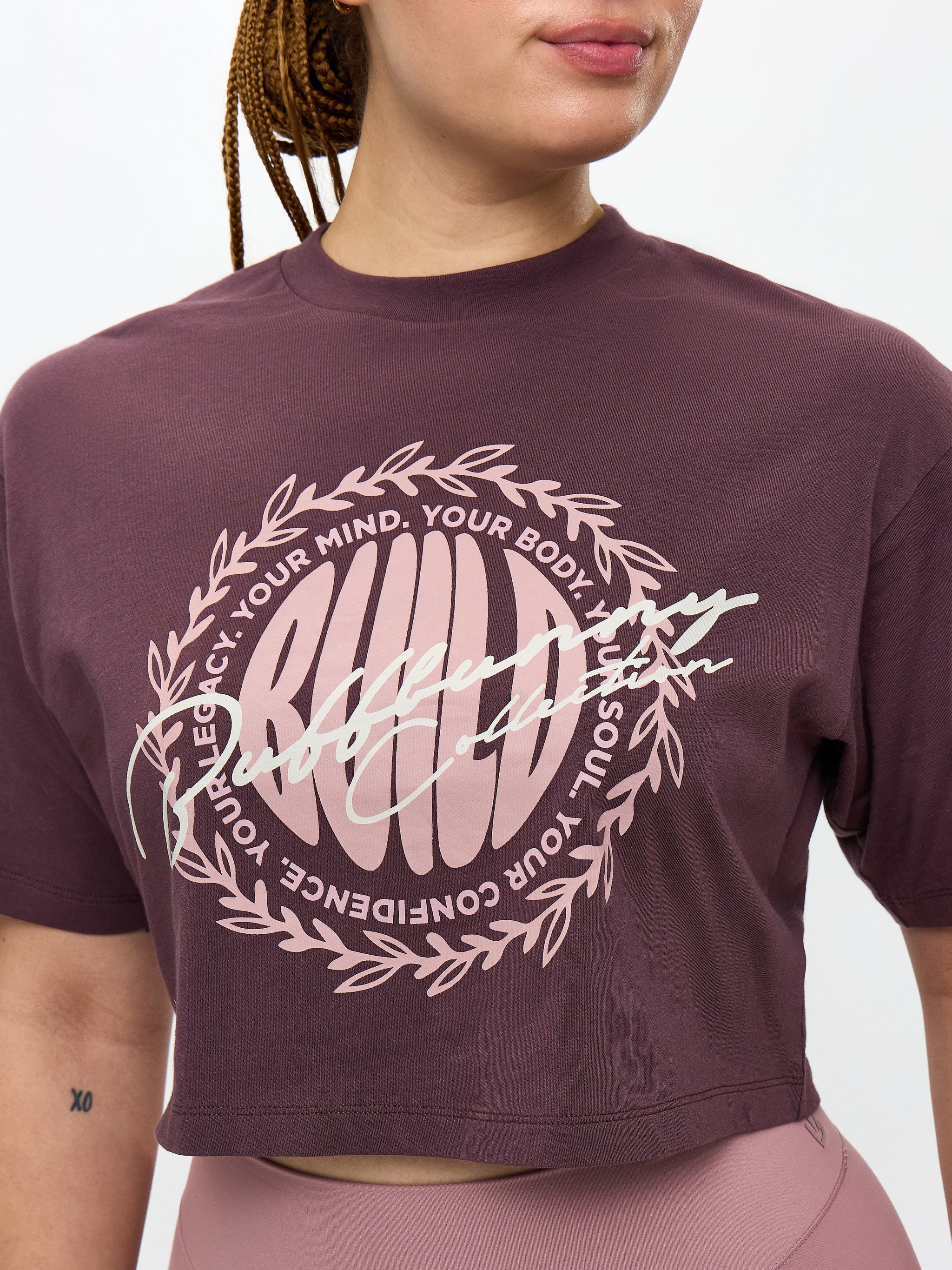 Build Crop Tee - Smoked Cherry