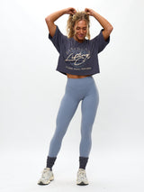 Thumbnail 1 of Lifting Club Crop Tee - Blue Steel, 1 of 3