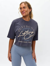 Thumbnail 3 of Lifting Club Crop Tee - Blue Steel, 3 of 3