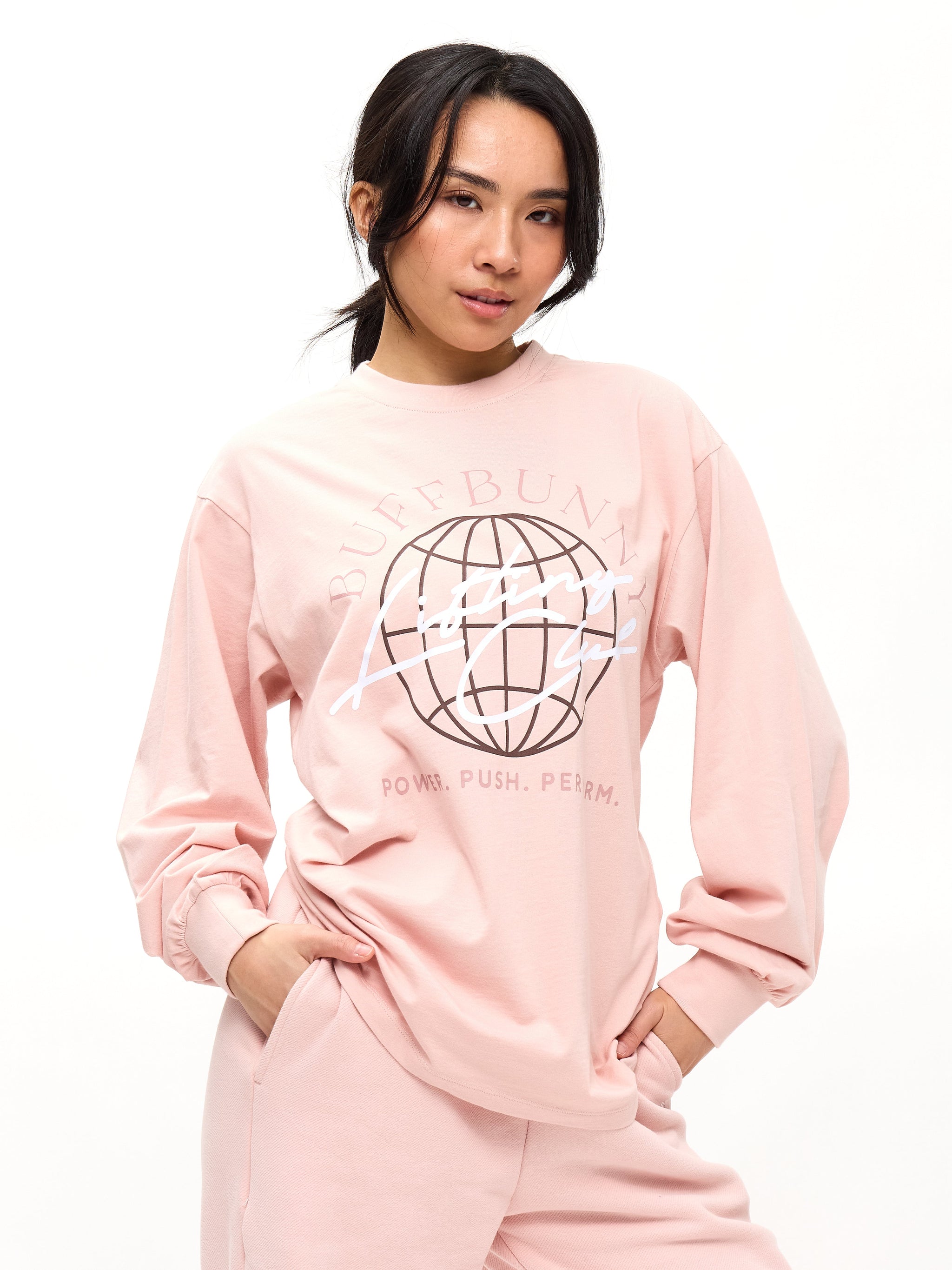 Lifting Club Long Sleeve Tee - Strawberry Milk
