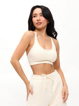 Thumbnail 4 of Plush Fleece Bralette - Oat Milk, 4 of 5