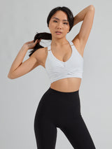 Thumbnail 1 of Candy Wrap Sports Bra - White, 1 of 11