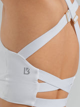 Thumbnail 7 of Candy Wrap Sports Bra - White, 7 of 11