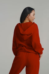 Thumbnail 4 of **PREORDER** Threads Zip Hoodie - Lipstick Red, 4 of 4