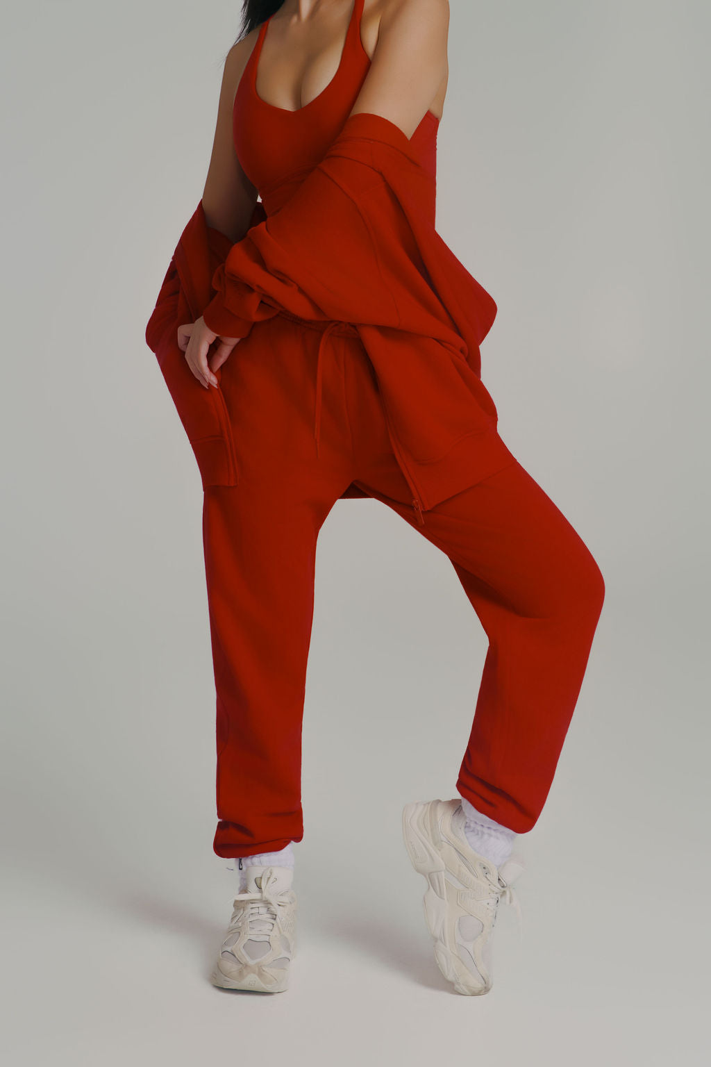 **PREORDER** Threads Zip Hoodie - Lipstick Red