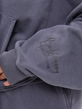 Thumbnail 3 of Plush Fleece Quarter Zip Pullover - Blue Steel, 3 of 5