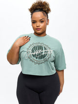 Thumbnail 3 of Build Crop Tee - Arctic Moss, 3 of 4