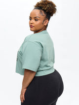 Thumbnail 4 of Build Crop Tee - Arctic Moss, 4 of 4