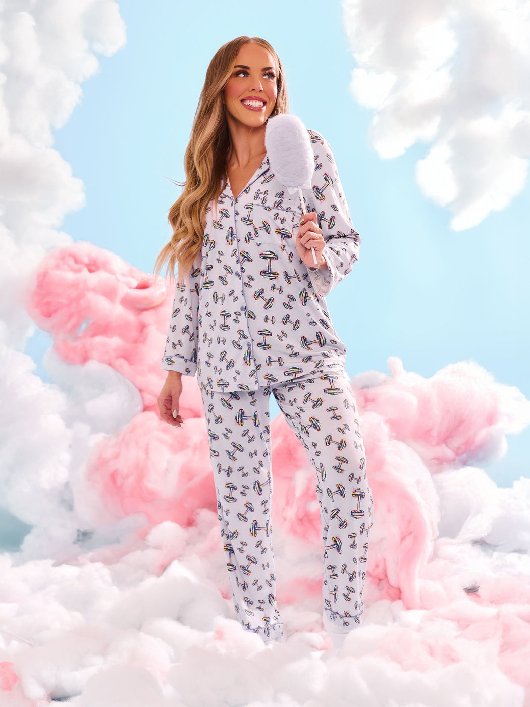 **PREORDER** Pajama Pants Set - Dumbbell Print